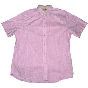 Descendant of Thieves Men's Pink Size XL Short Sleeve Button-Up